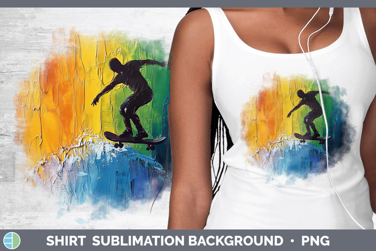 BS06 Thick Paint Male Skateboarder Shirt Sublimation Sublima