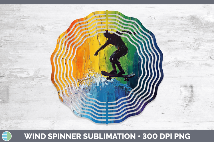 BS06 Thick Paint Male Skateboarder Wind Spinner Sublimation
