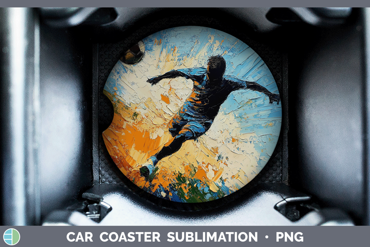 BS06 Thick Paint Male Soccer Car Coaster Sublimation Design