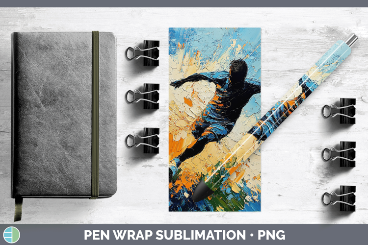 BS06 Thick Paint Male Soccer Pen Wrap Sublimation Pen Design
