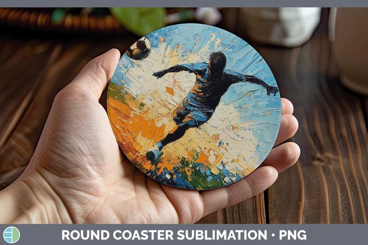 BS06 Thick Paint Male Soccer Round Coaster Sublimation Coast