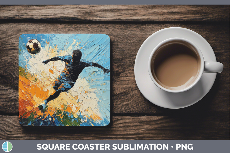 BS06 Thick Paint Male Soccer Square Coaster Sublimation Coas