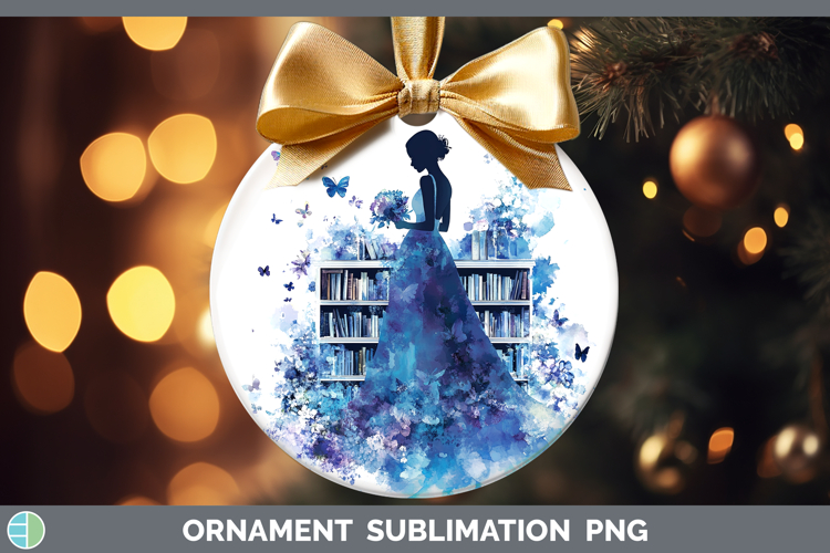 BS07 Bookshelf Bride Ornament Sublimation Bauble Designs