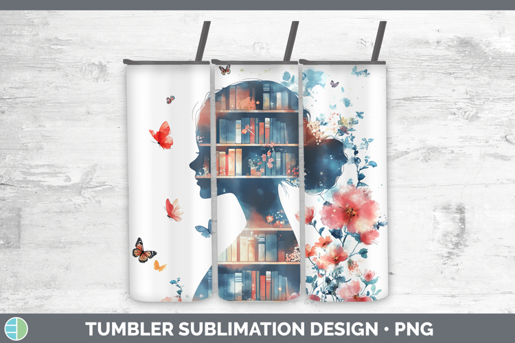 BS07 Bookshelf Female Teacher Tumbler Sublimation 20 oz Skin