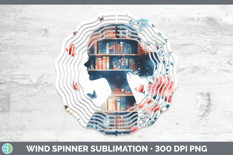 BS07 Bookshelf Female Teacher Wind Spinner Sublimation Spinn