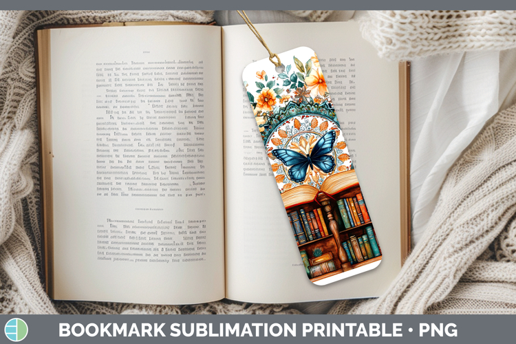 BS08 Bookshelf Mandala Bookmark Sublimation Printable Design