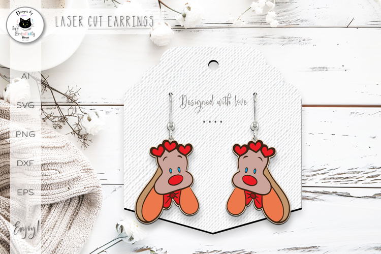 Bunny Valentine Earrings Laser Cut | Love Laser Earrings