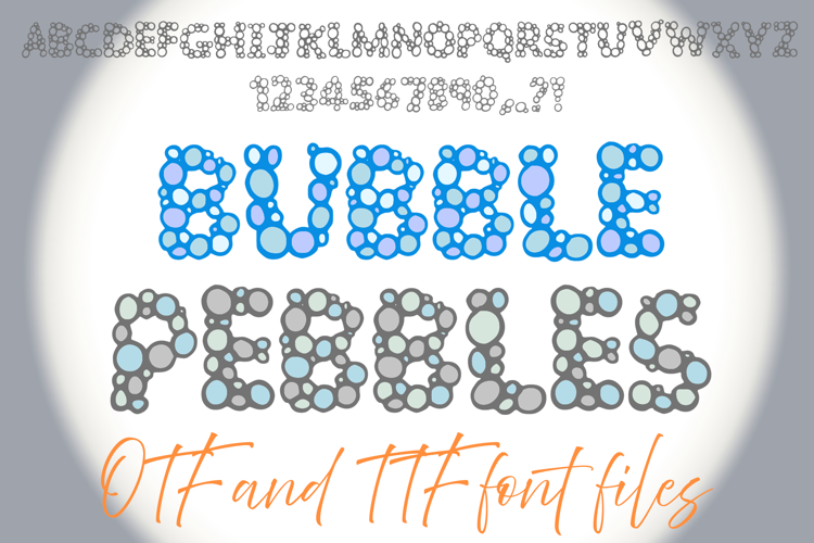Bubble Pebble ABC Typeface Lettering OTF Text Font Cartoon