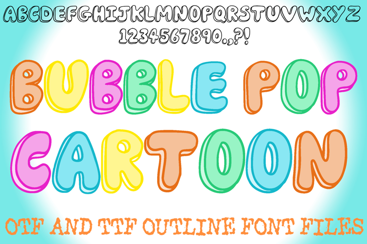 Bubble Pop Cartoon 3D Font Fun Rounded Kids Typeface OTF