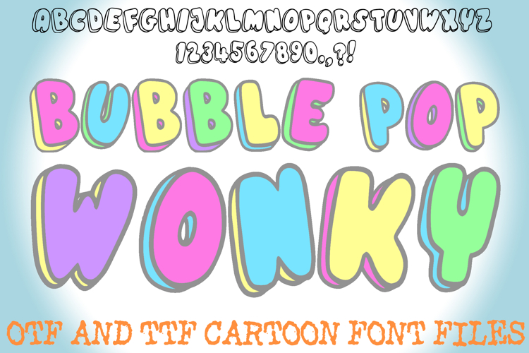 Bubble Pop Wonky 3D Cartoon Alphabet Lettering ABC Text Font