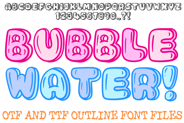Bubble Water Alphabet Lettering Font Liquid ABC OTF Type