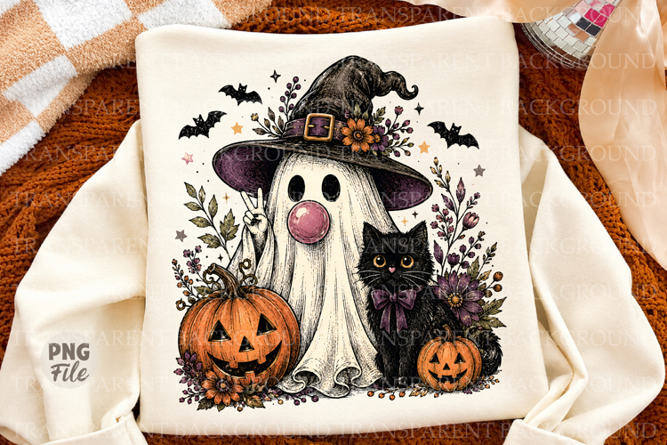 Bubblegum Ghost PNG,Cute Halloween Ghost Design