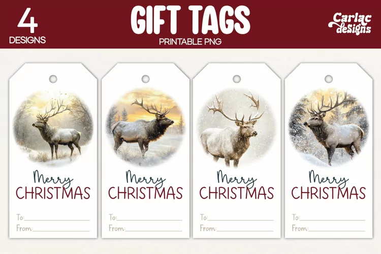 Christmas Gift Tags, Merry Christmas Printable Tags
