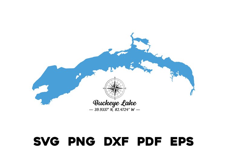 Buckeye Lake New York Map with Compass & GPS Coordinates