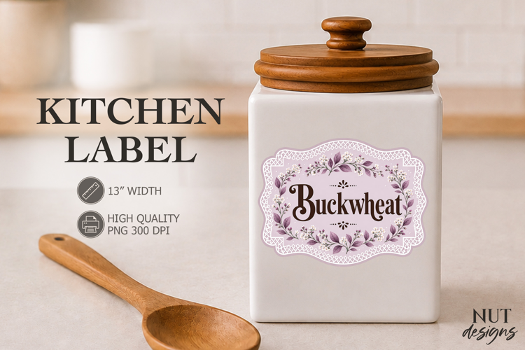 Vintage Buckwheat Kitchen Label Pantry label