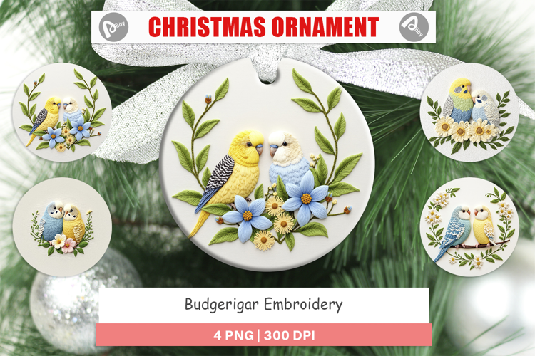 Ornament Budgerigar Embroidery