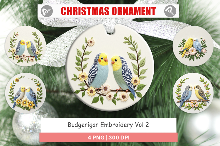 Ornament Budgerigar Embroidery