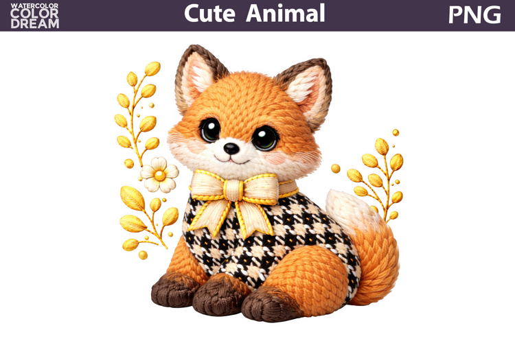 Fox Floral Clipart | Easter Animal Bow Sublimation