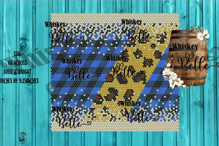 Leopard Blue Buffalo Plaid Ombre 30oz Rhinestone Pattern