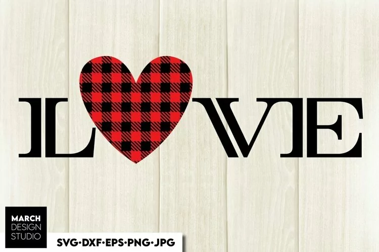 Buffalo Plaid Heart SVG PNG | Love Heart SVG PNG | Valentine