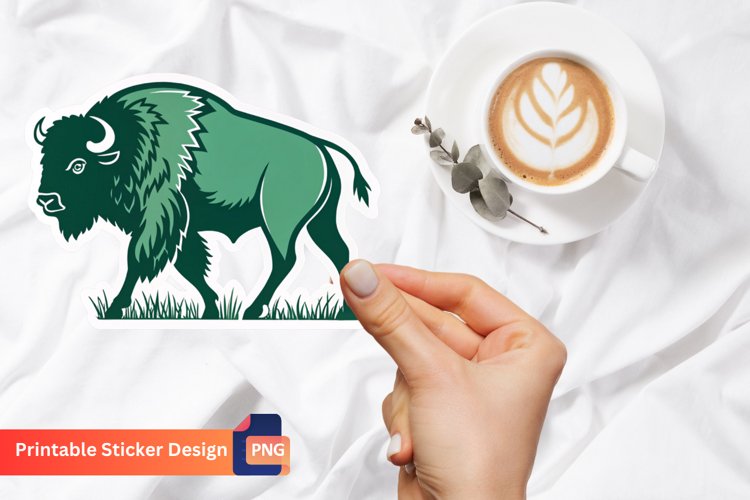 Buffalo Sticker, Wild Buffalo Sticker, Boho Buffalo Sticker example image 1