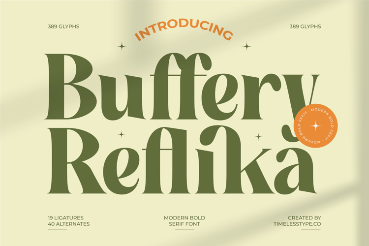 Buffery Reflika - Modern Bold Serif Font