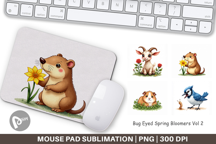 Bug-Eyed Spring Bloomers Mouse Pad
