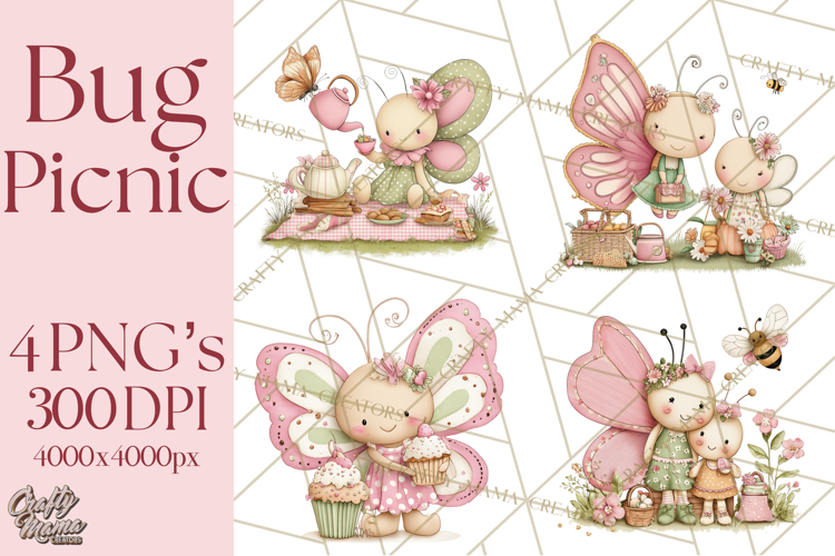 Insect Picnic Clipart Outdoor Bugs Picnic In Garden Png