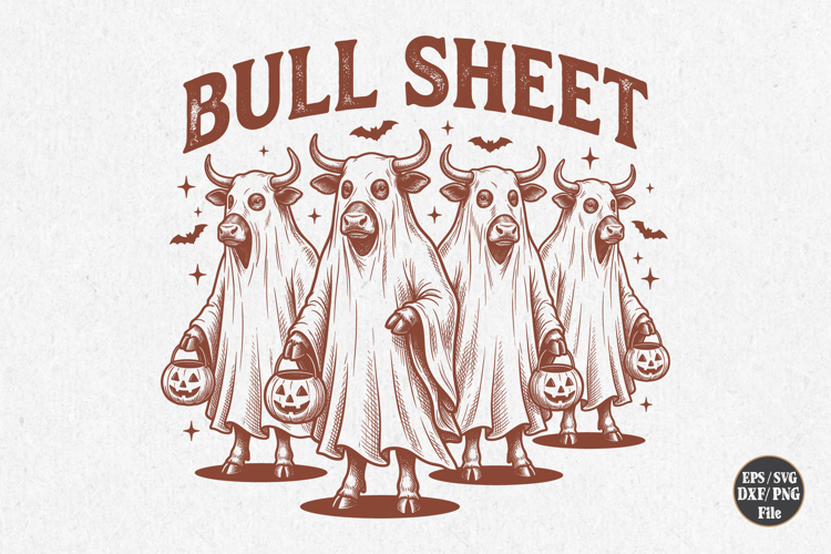 Bull Sheet SVG PNG, Halloween Bull Sheet Cow Shirt Design