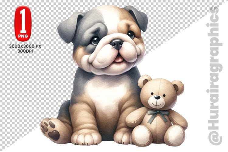 Bulldog dog Clipart - PNG File