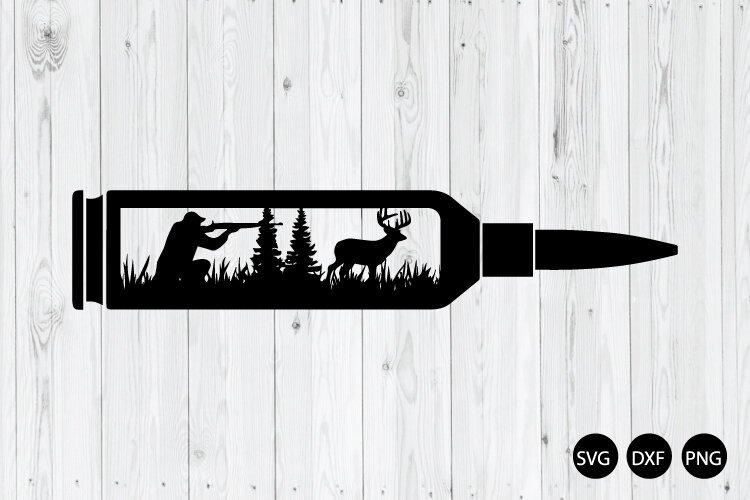 Hunting Bullet Scene SVG, Hunting SVG, Elk Duck Hunter SVG example image 1