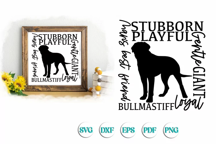 Bullmastiff Subway Svg Cut file