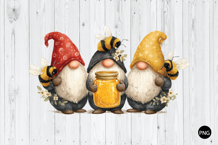Bumble Bee Gnomes PNG, Sunflower Gnomes PNG, Spring PNG