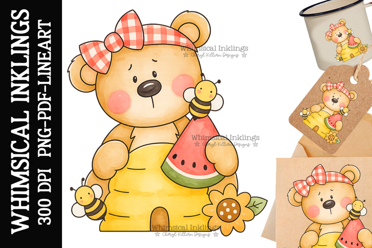 Bumblebee Bear Sublimation Clipart