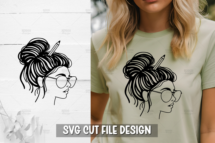 Messy Bun Silhouette Image 22
