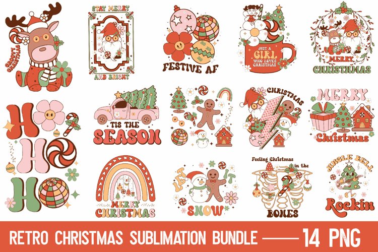 Retro Christmas Sublimation Bundle