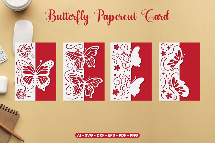 Butterfly Papercut Card SVG Bundle