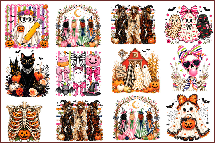 Preppy Spooky Halloween PNG