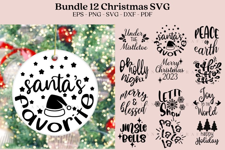 Round Christmas Ornament Svg Image 23