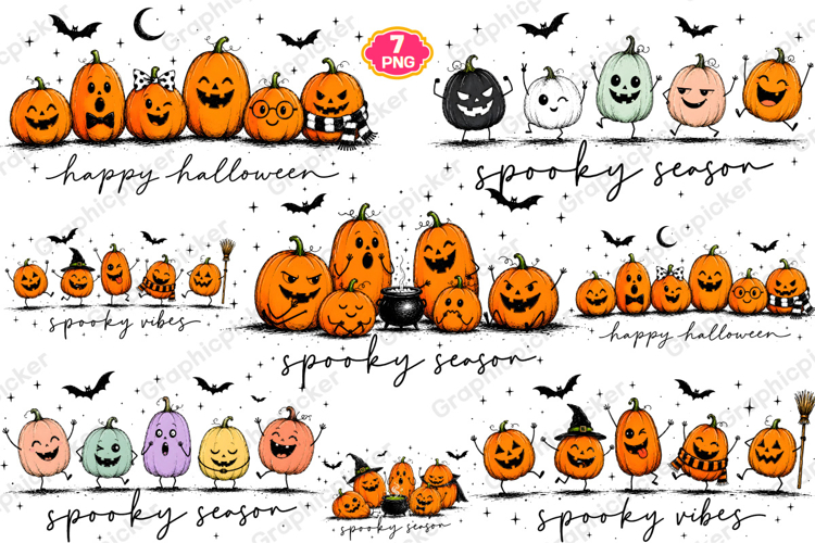 Trending Halloween PNG, Spooky Season PNG, Cute Pumpkin PNG