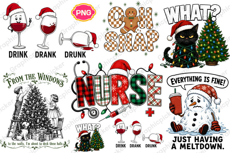 Christmas Sublimation Design, Funny Christmas PNG, Christmas example image 1