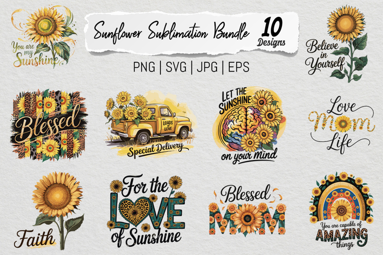 Sunflower Inspirational Quotes Bundle