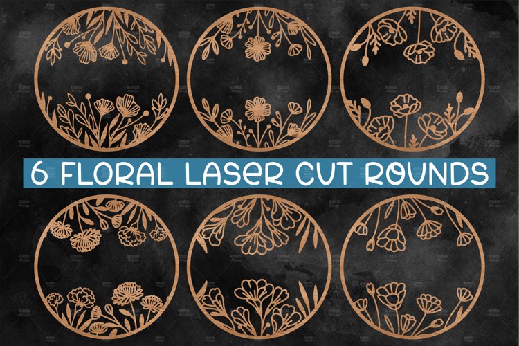 6 Floral Round Floral Sign SVG, Spring Welcome Sign SVG