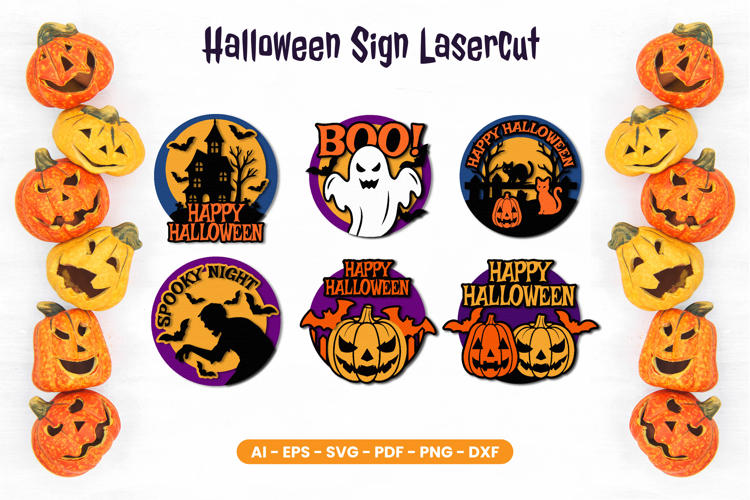 Layered Halloween Sign Lasercut Bundle