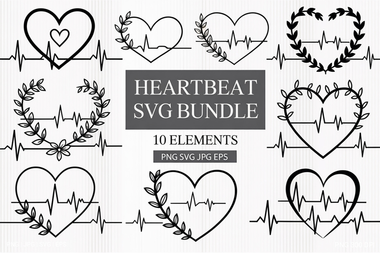 Heartbeat SVG PNG Design Bundle