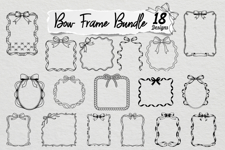 Bow Frame SVG PNG Bundle