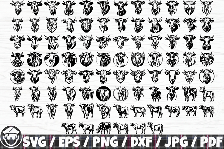 Cow Face x90 Silhouette BUNDLE