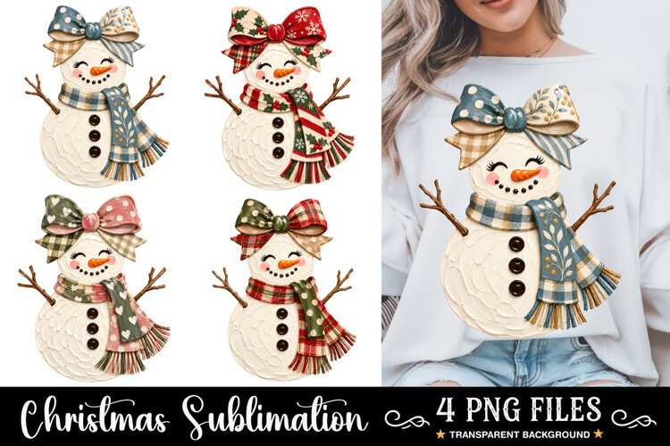 Snowman Christmas PNG, Trendy Winter Christmas Holiday PNG example image 1