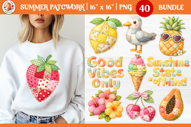 Summer Faux Quilted Patchwork Fruit Sublimation Bundle
