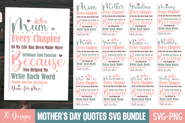 Mother's day Quotes SVG Bundle, Funny Mother's Day Designs , example image 1